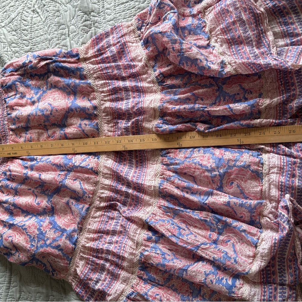 Nibi-MTK Pink and Blue Patterned Skirt floral luxury brand with pockets